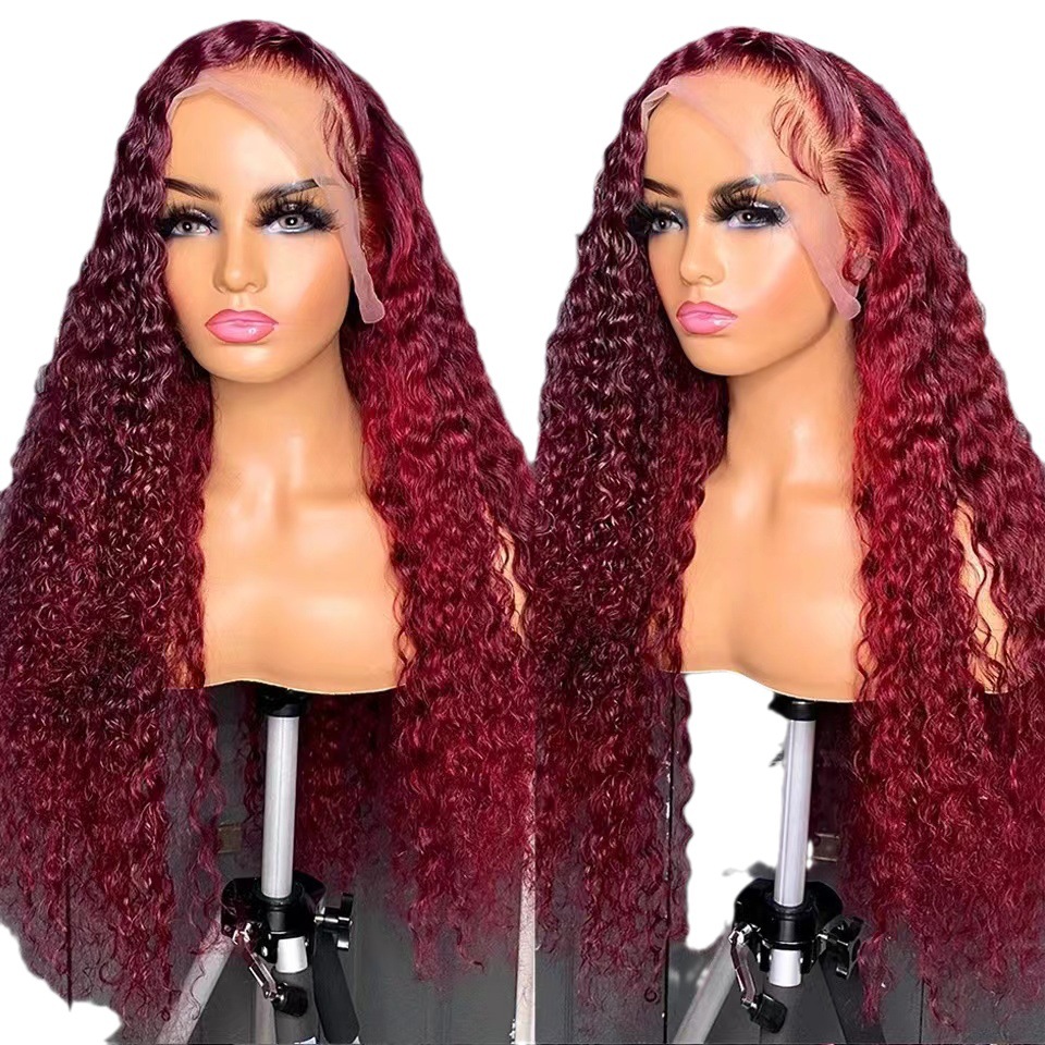Red Hair Wigs Pre-plucked Bleached Knots Pre Cut Lace Wig 