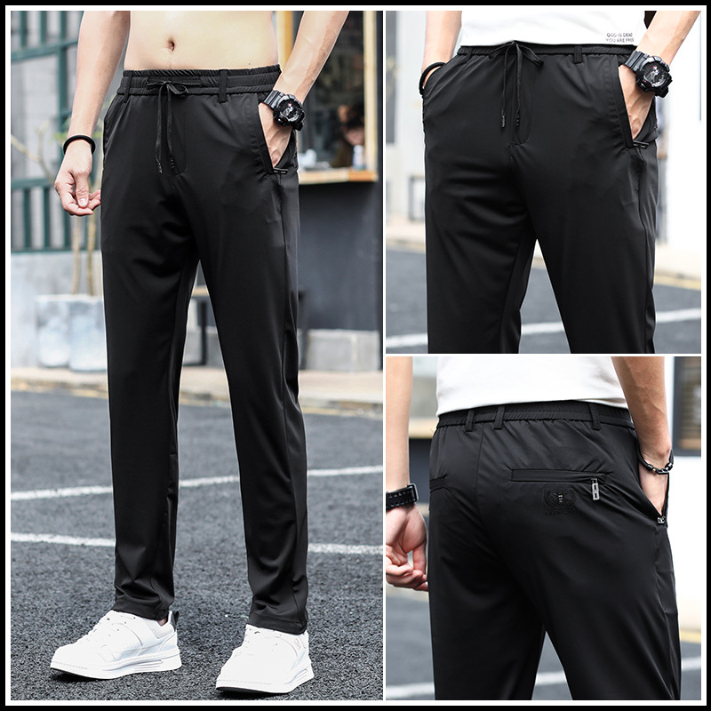 Spring ice silk comfortable and breathable sports men's casual trousers