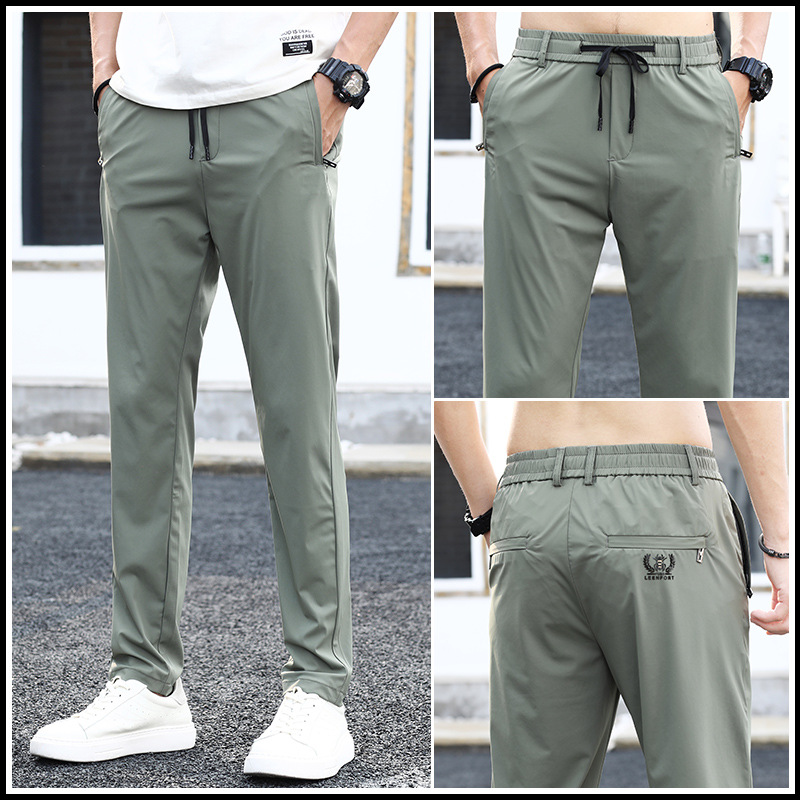 Spring ice silk comfortable and breathable sports men's casual trousers