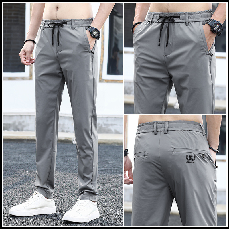 Spring ice silk comfortable and breathable sports men's casual trousers