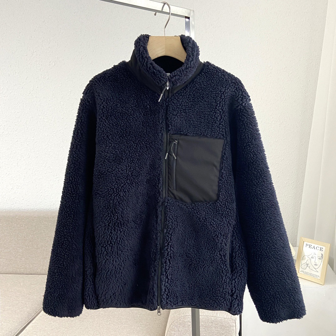 Women's short cardigan plush jacket lamb wool coat
