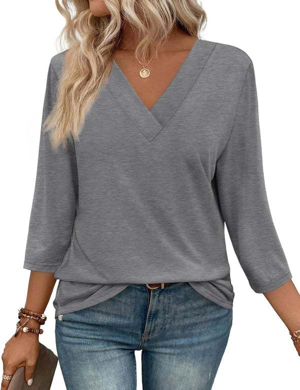 🔥 Women's Cotton V Neck Loose Fit Tops