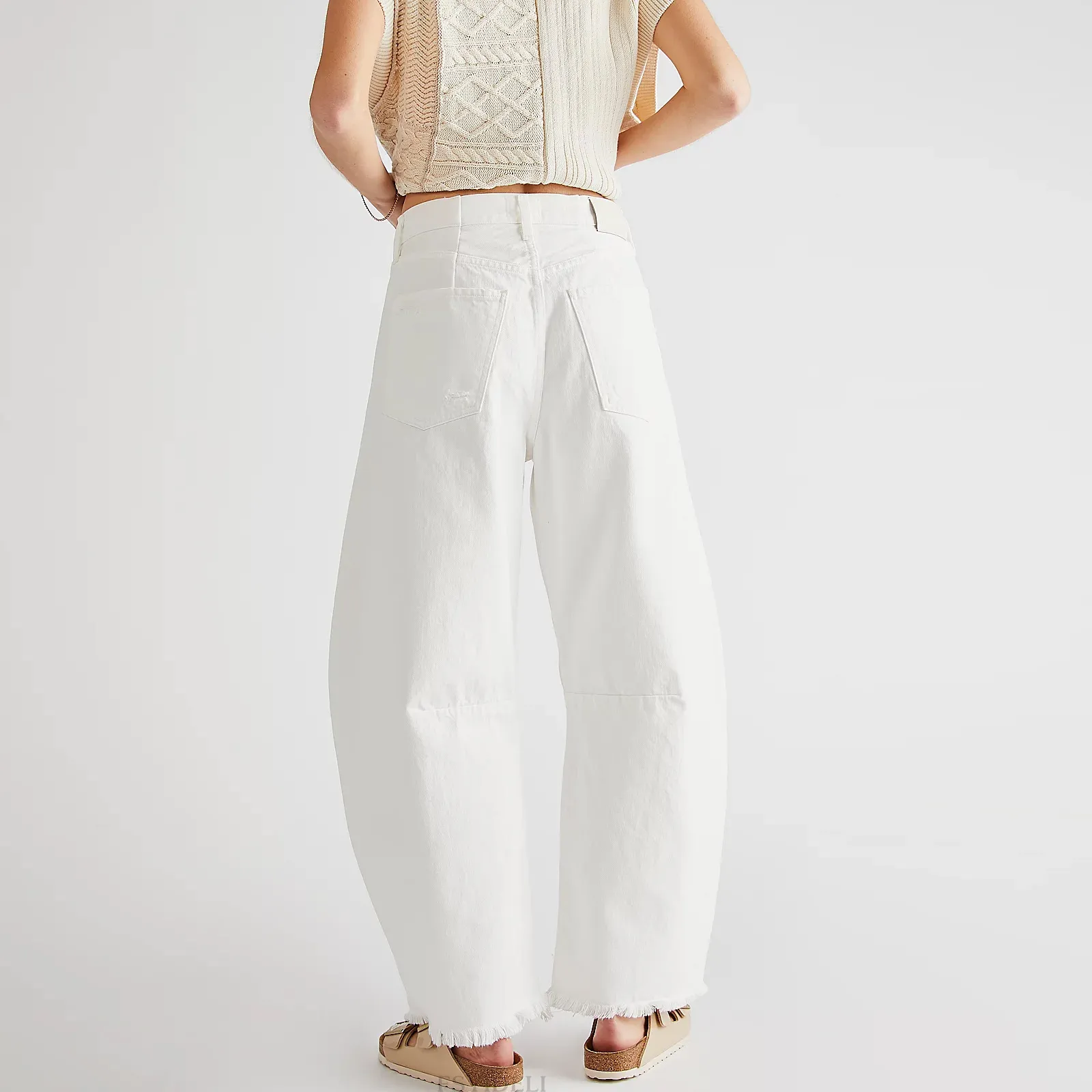 WOMEN'S CASUAL WIDE-LEGSTRAIGHT-LEG JEANS, MULTI-COLOR CROPPED PANTS-BIG SIZE