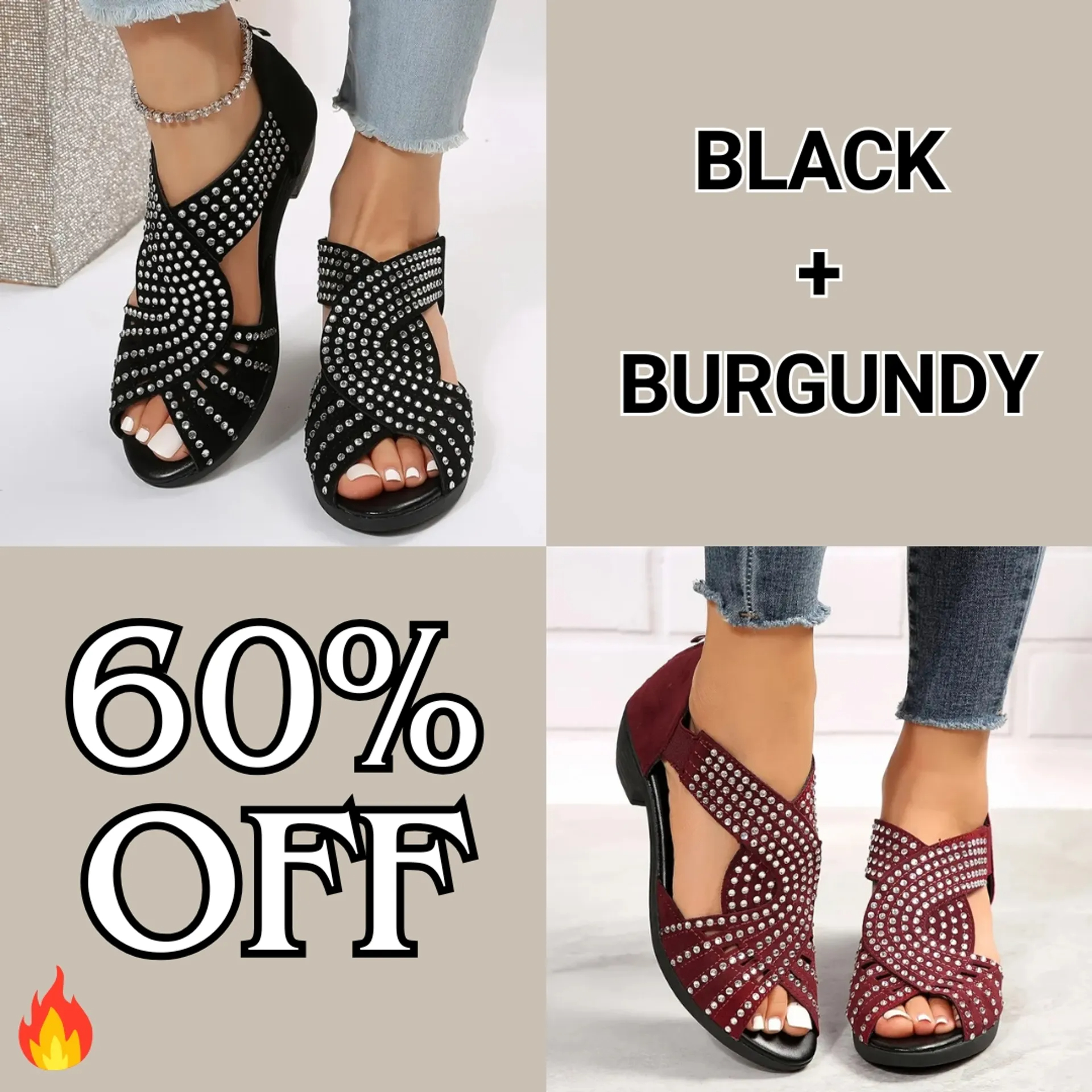 🔥Last Day Promotion 49% OFF🔥GlowStep™ Orthopedic Low Heel Cut-Out Sandals