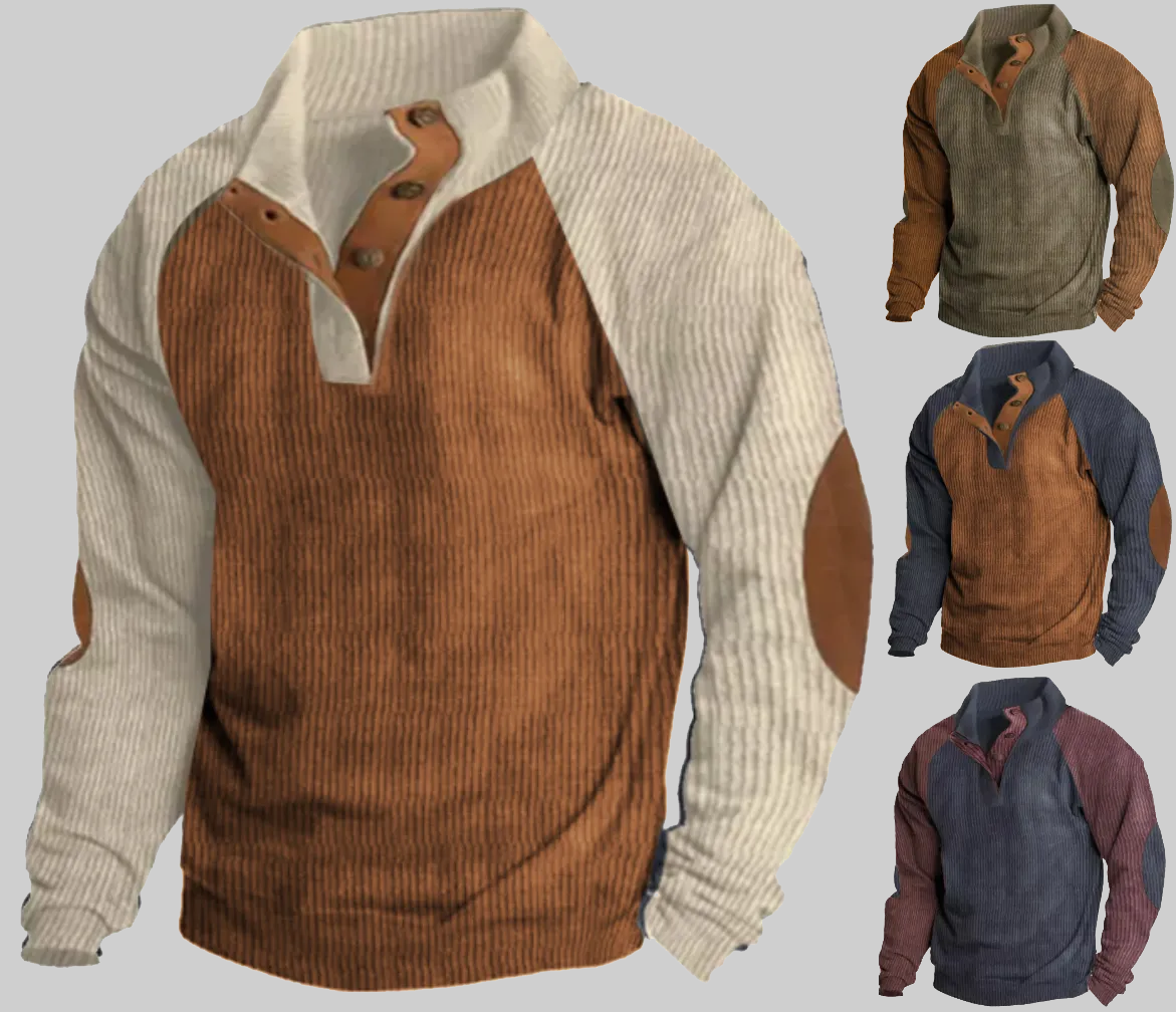 Men's Outdoor Raglan Sleeves Casual Stand Collar Sweatshirt