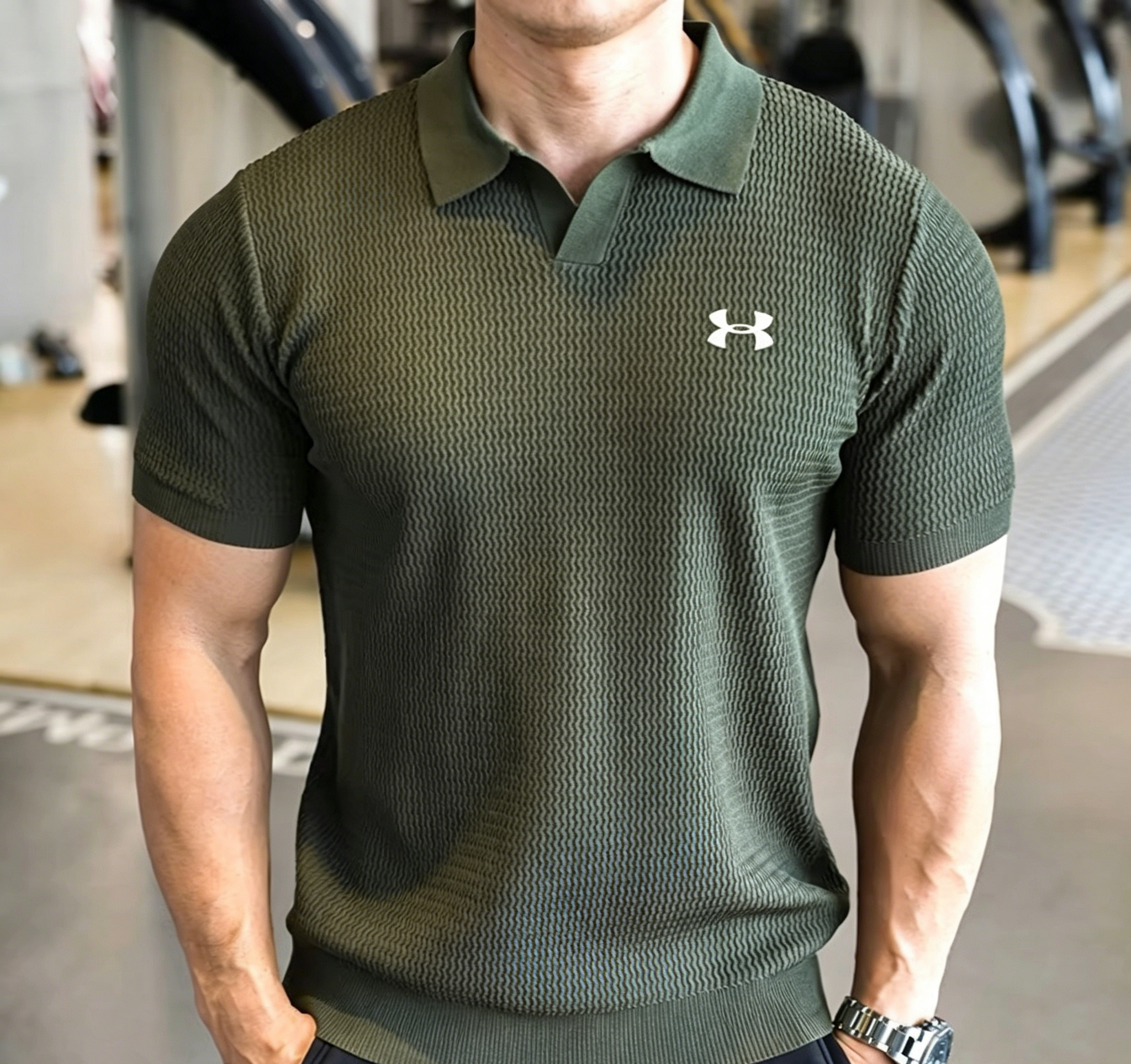 Men's Button Henley Collar Sports Polo Shirt