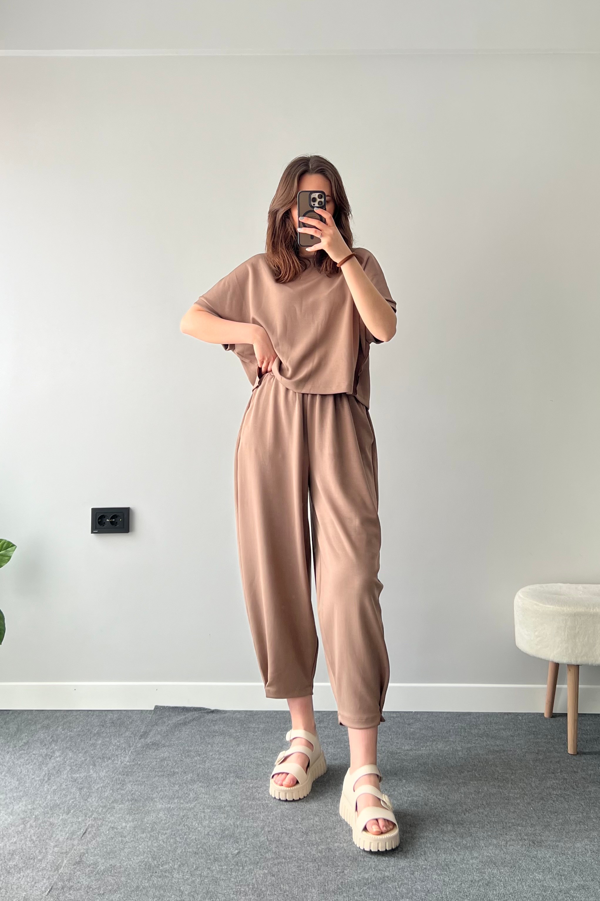 2024 Summer Solid Modal Fabric Tshirt Suit