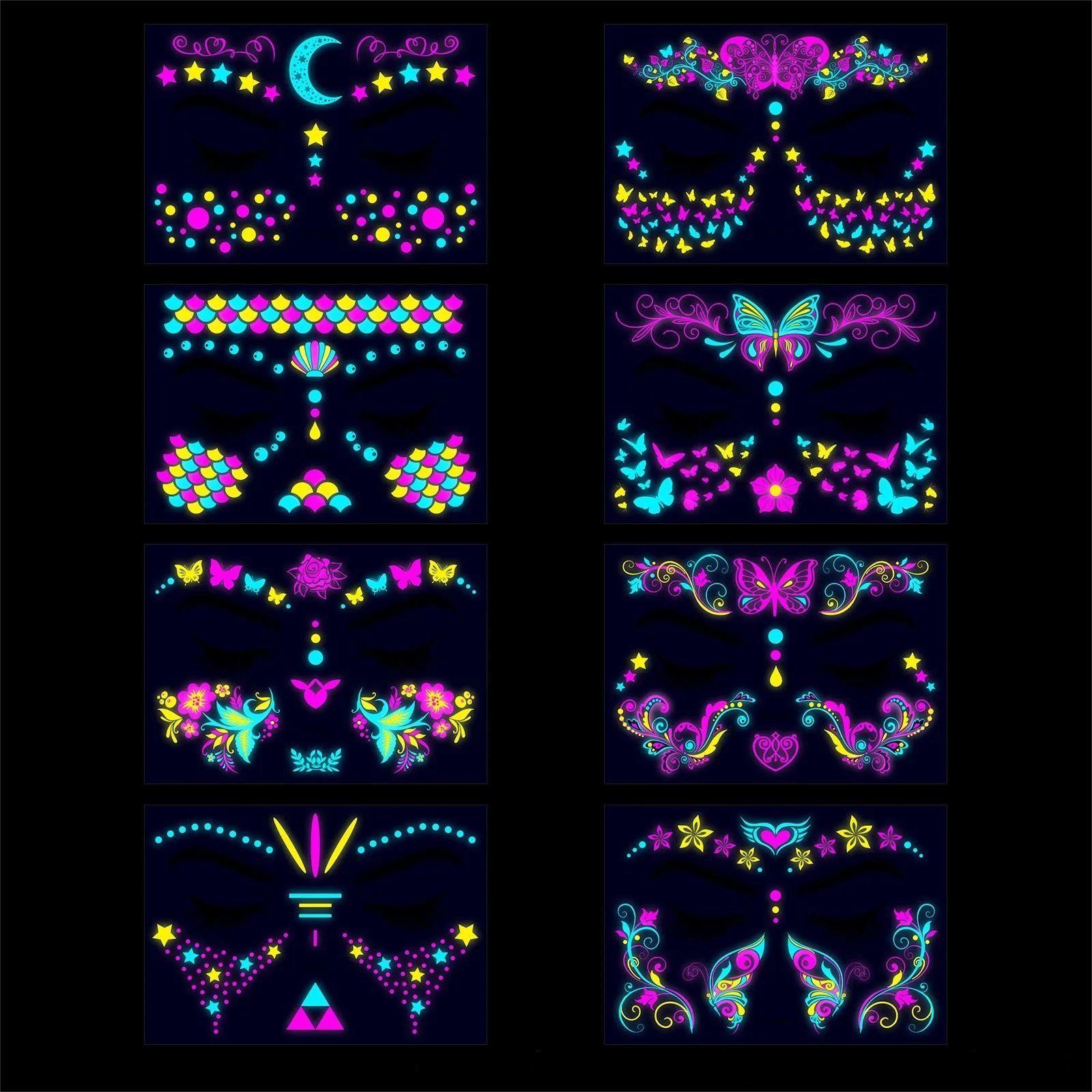 FLUORESCENT WATERPROOF TATTOO STICKERS