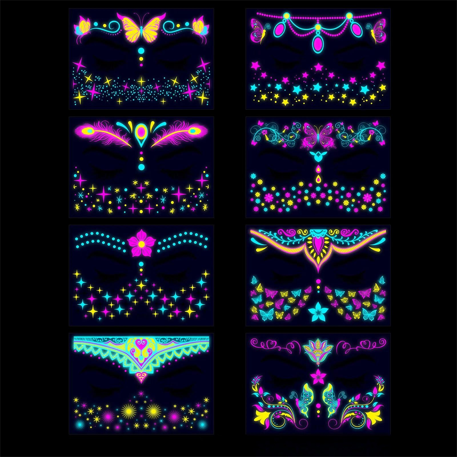 FLUORESCENT WATERPROOF TATTOO STICKERS