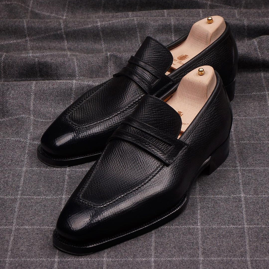 Classic black leather mask high-end men's loafers-Zittor