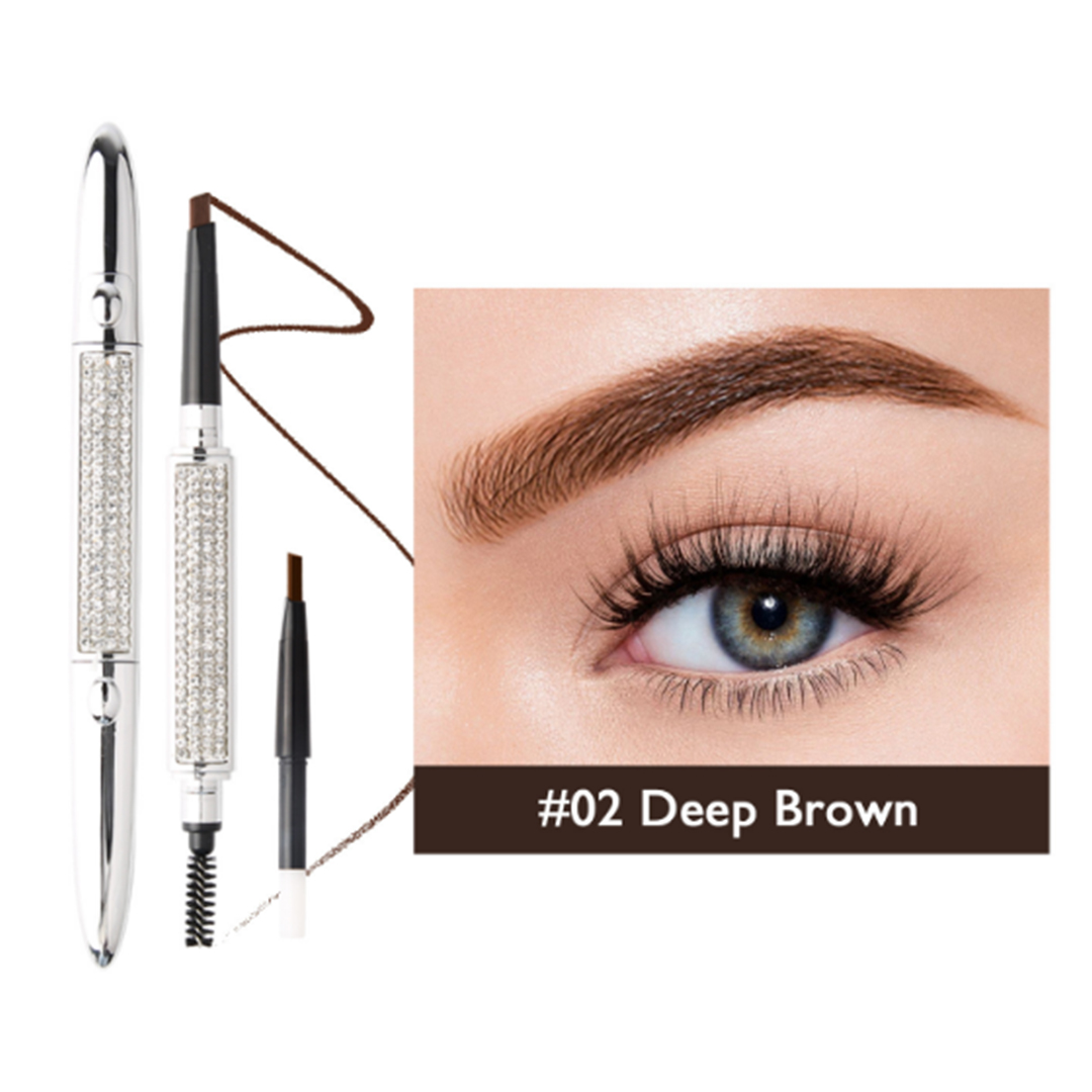 #8. Starry Sky Diamond Silver Tube Double-headed Eyebrow Pencil