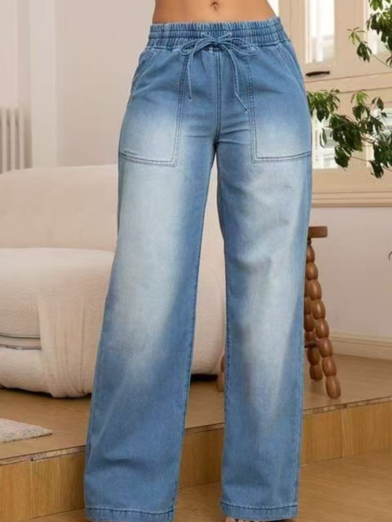 Judy Blue-Women's High-waisted Loose Wide-leg Jeans
