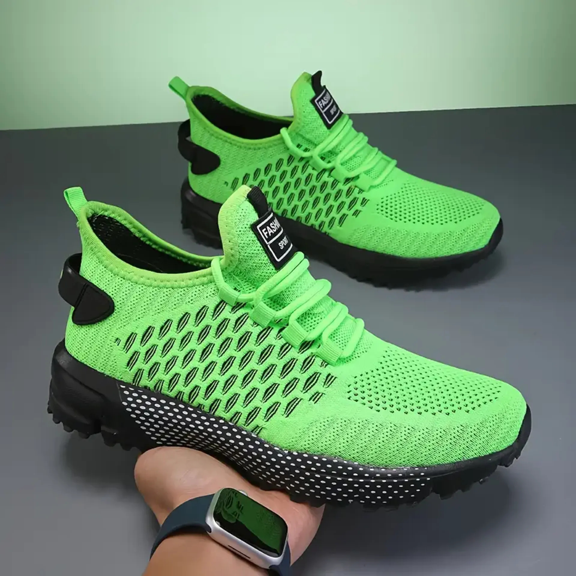 Yellow High-Top Performance Athletic Sneakers - Breathable Mesh