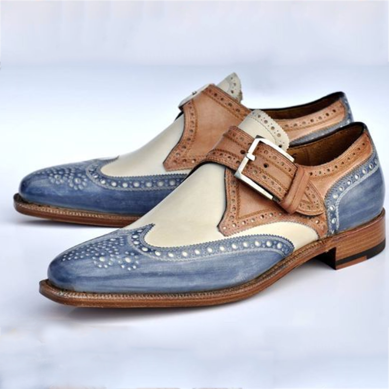 Men's Luxury Buckle Brogue Shoes-Zittor