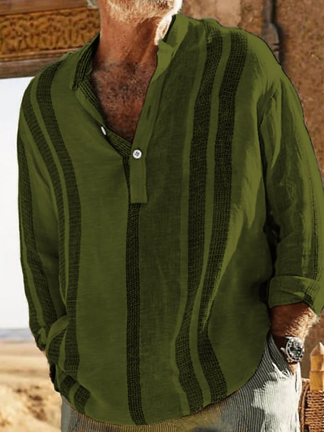 Men's Casual Shirt Henley Shirt