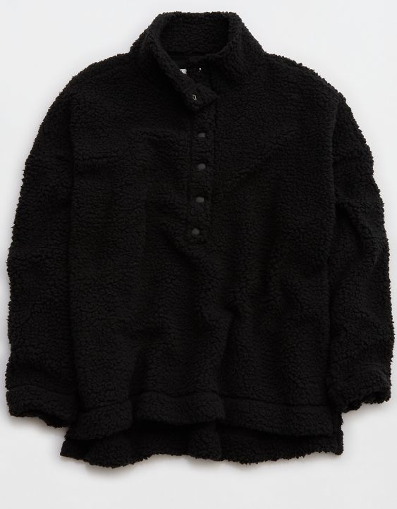 Aerie Sherpa Quarter Snap Sweatshirt