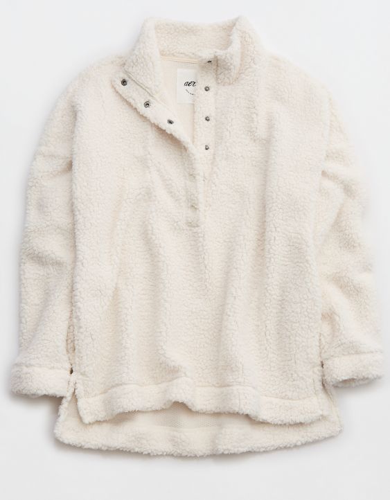 Aerie Sherpa Quarter Snap Sweatshirt