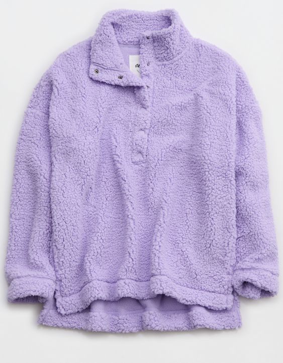 Aerie Sherpa Quarter Snap Sweatshirt