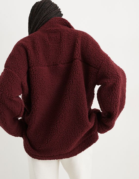 Aerie Sherpa Quarter Snap Sweatshirt