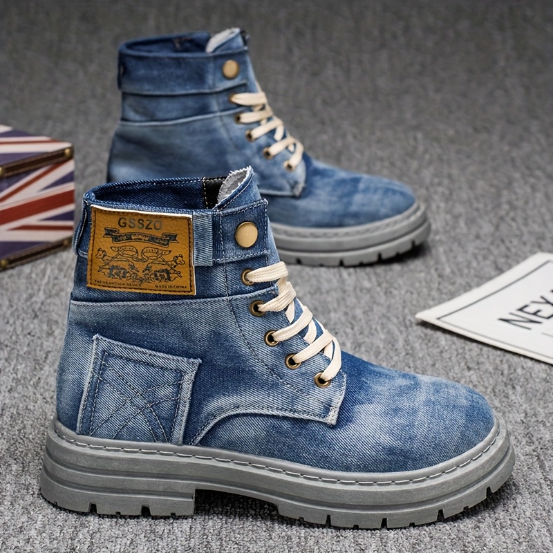 Men's Casual Streetwear Handmade denim Martin shoes