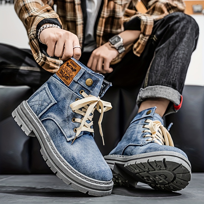 Men's Casual Streetwear Handmade denim Martin shoes