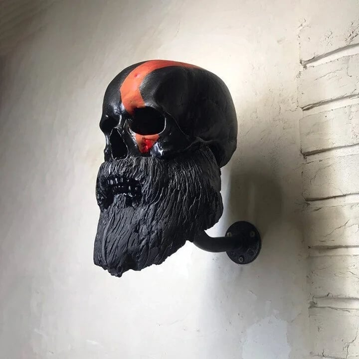 🔥Last Day 49% OFF-Motorcycle Skull Helmet Holder with Beard(🎁The most special gift for riders)