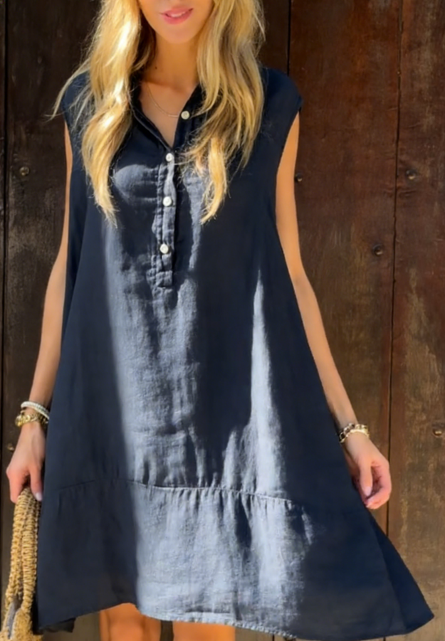 Women's Relaxed Vibe Linen Shirt Dress