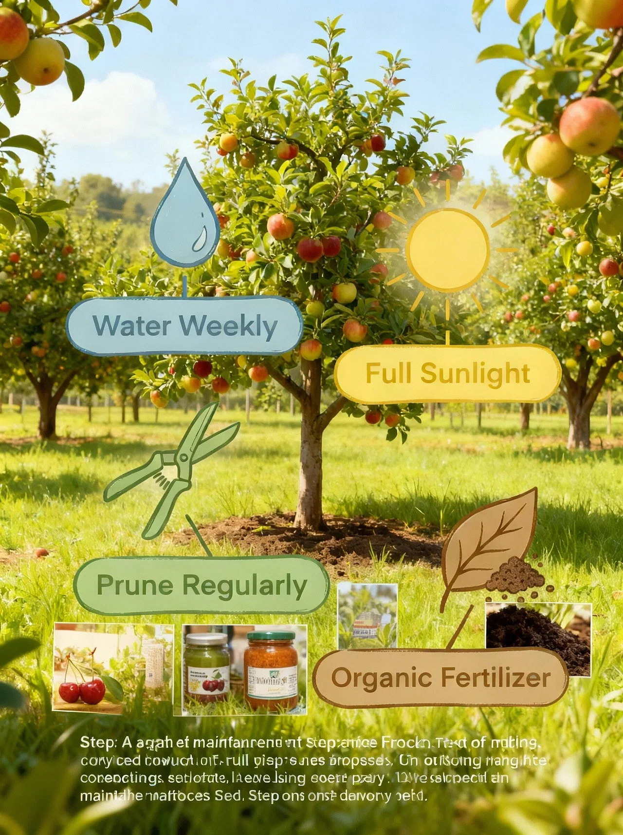 Heirloom Non-GMO Cherry Tree Seedling, Dwarf Compact, Sweet Fruit, for Containers & Home Gardens