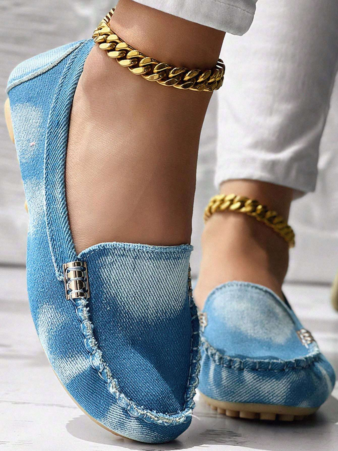 Women's Denim Flat Loafers