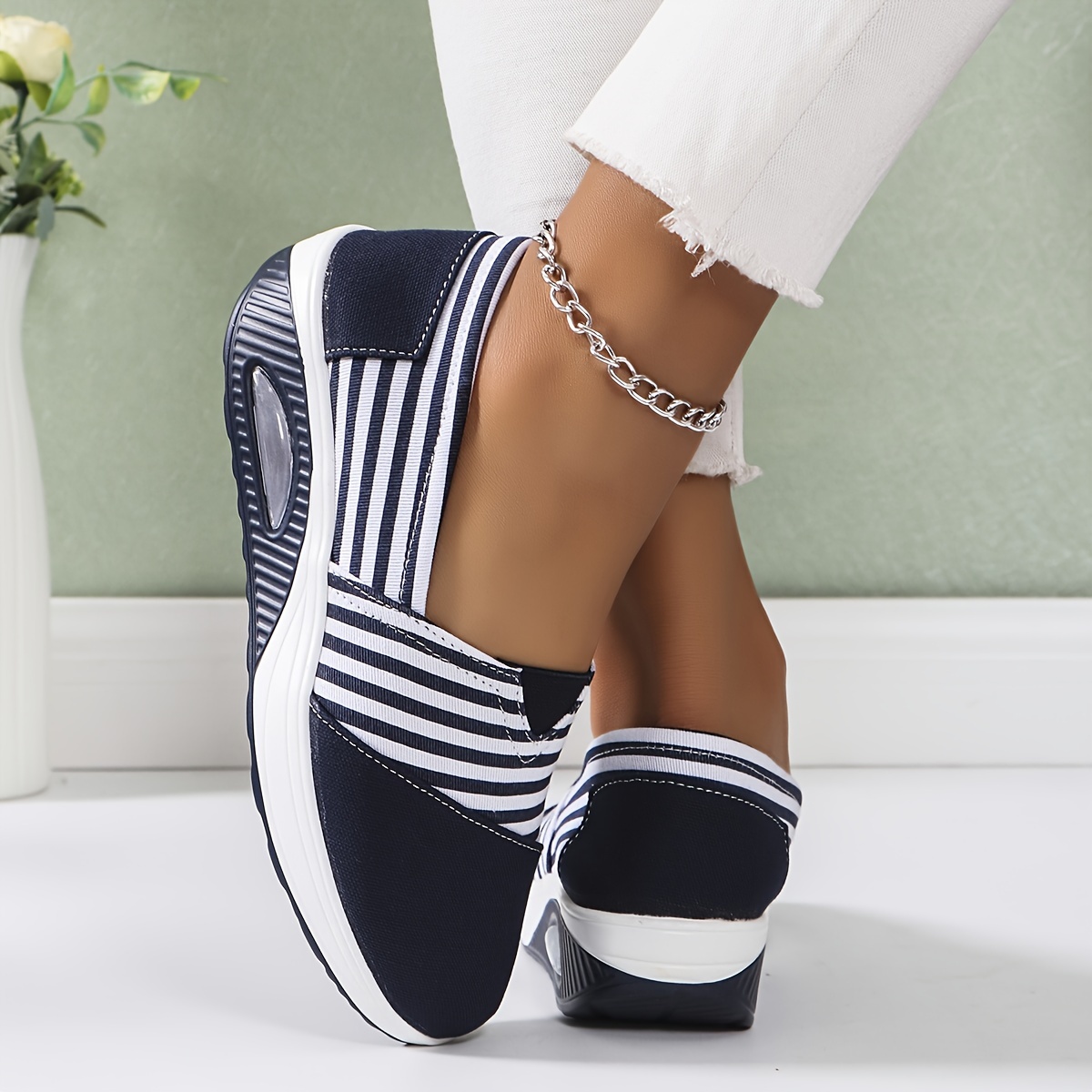 Women's Striped Comfortable Air Walking Shoes