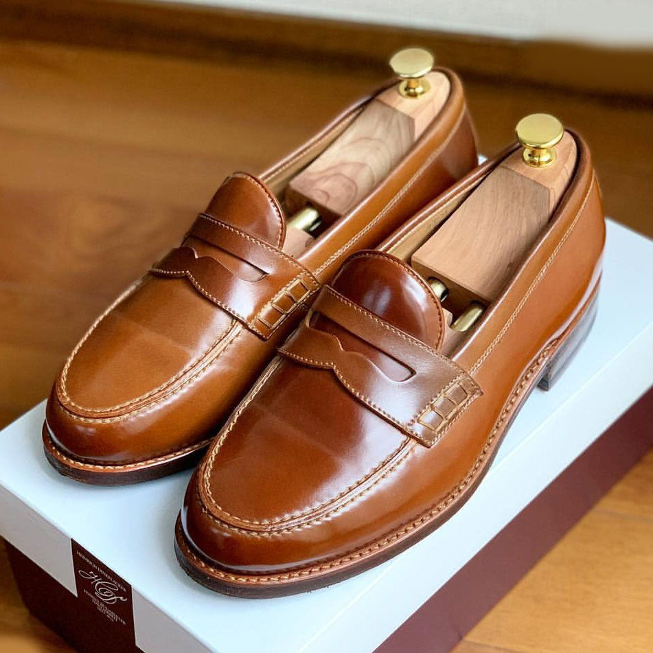Handmade Tan Leather Round Toe Shoes-Zittor