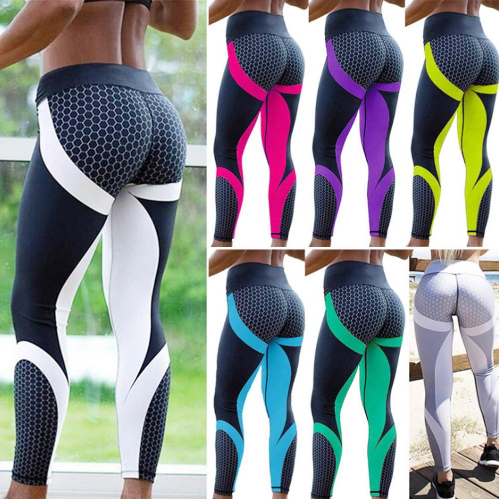 Sports tights with a honeycomb pattern