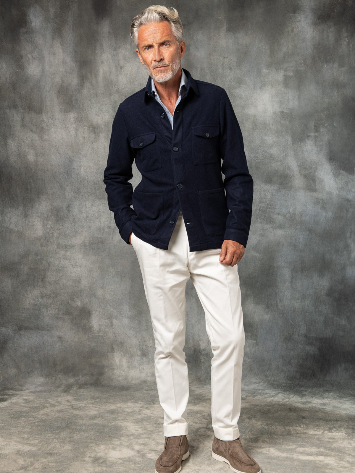 Blue Flannel Safari Jacket