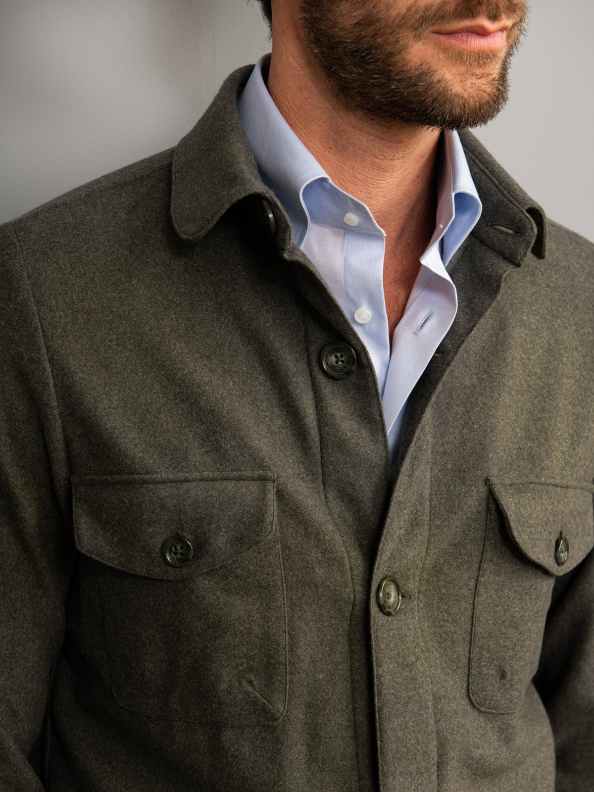 Blue Flannel Safari Jacket