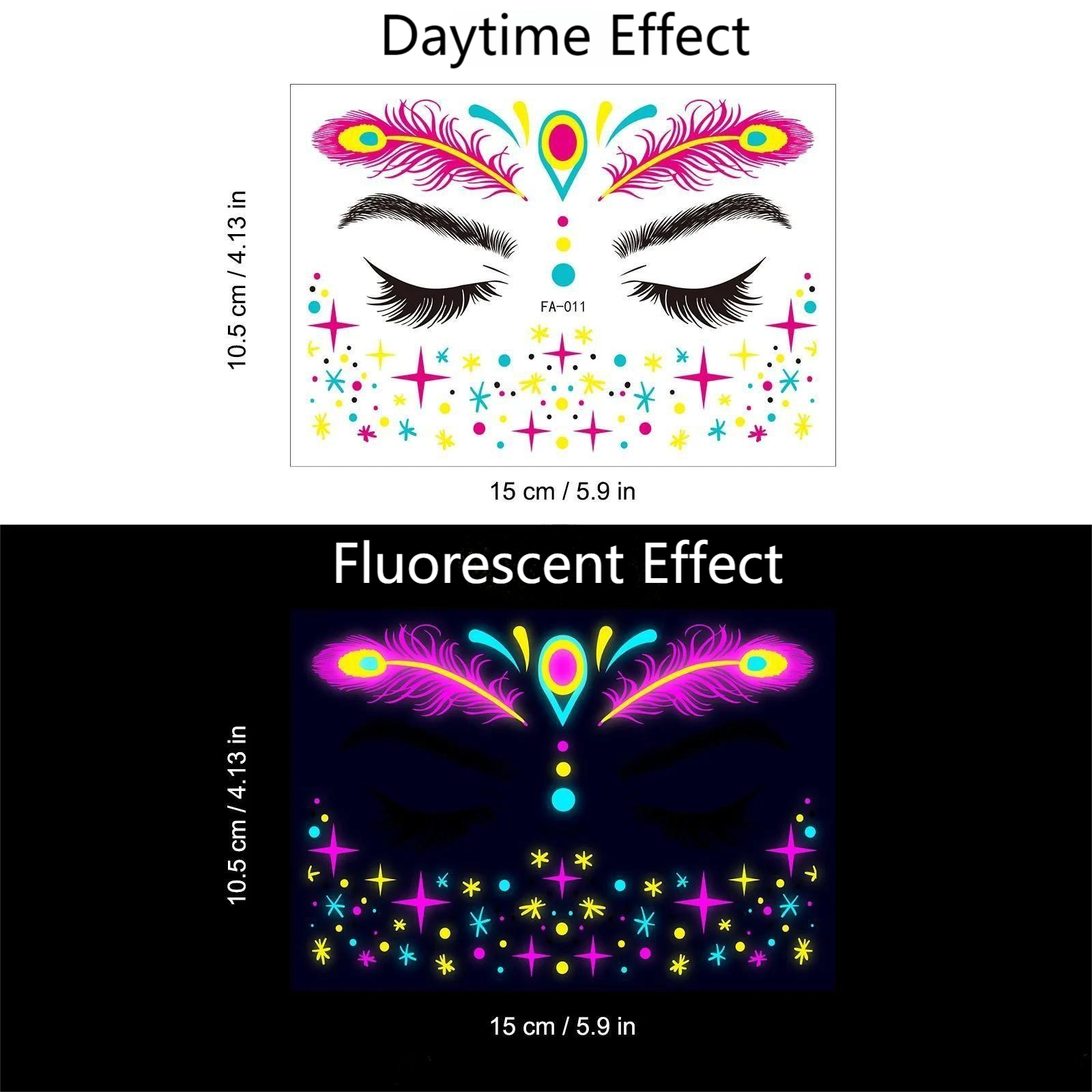FLUORESCENT WATERPROOF TATTOO STICKERS