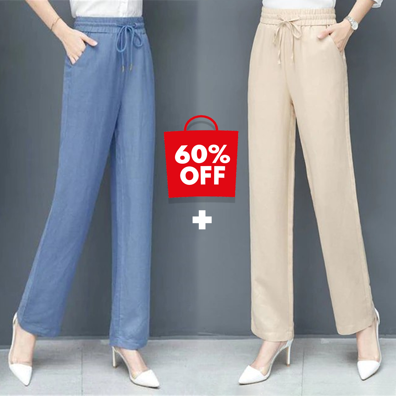 (🌞Summer Sale - 50% OFF💥) High Waist Loose Ice Silk Pants 🧊