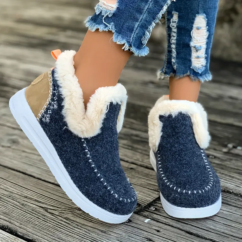 1  womens   fleece     booties             pu   details 8
