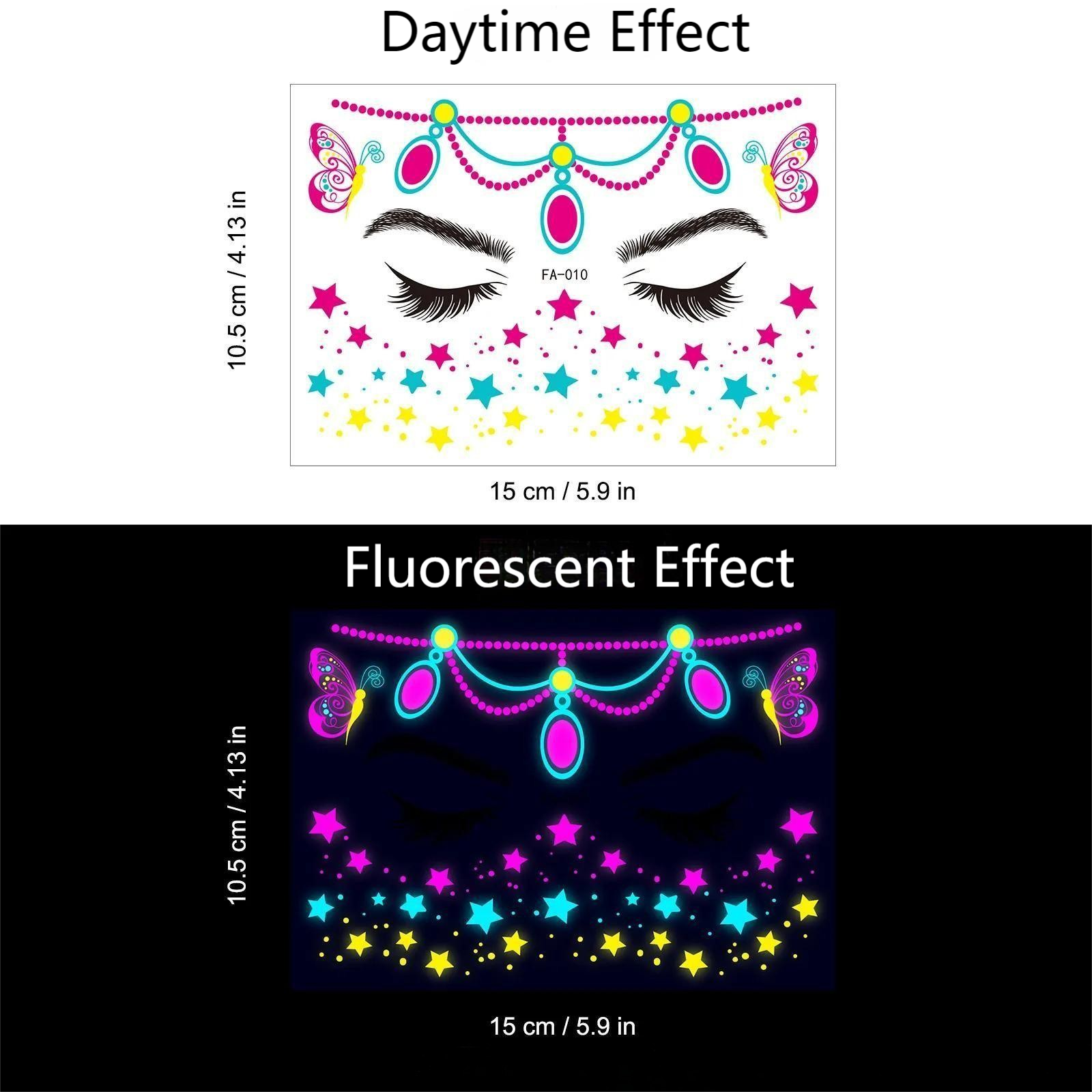 FLUORESCENT WATERPROOF TATTOO STICKERS