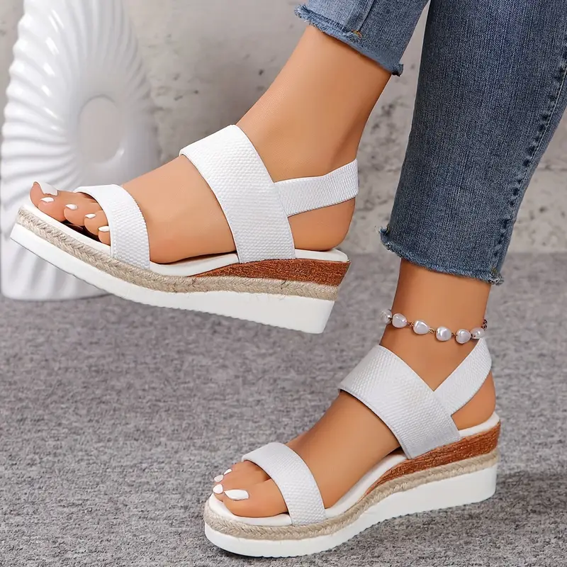 simple wedge sandals women s casual elastic band summer details 6