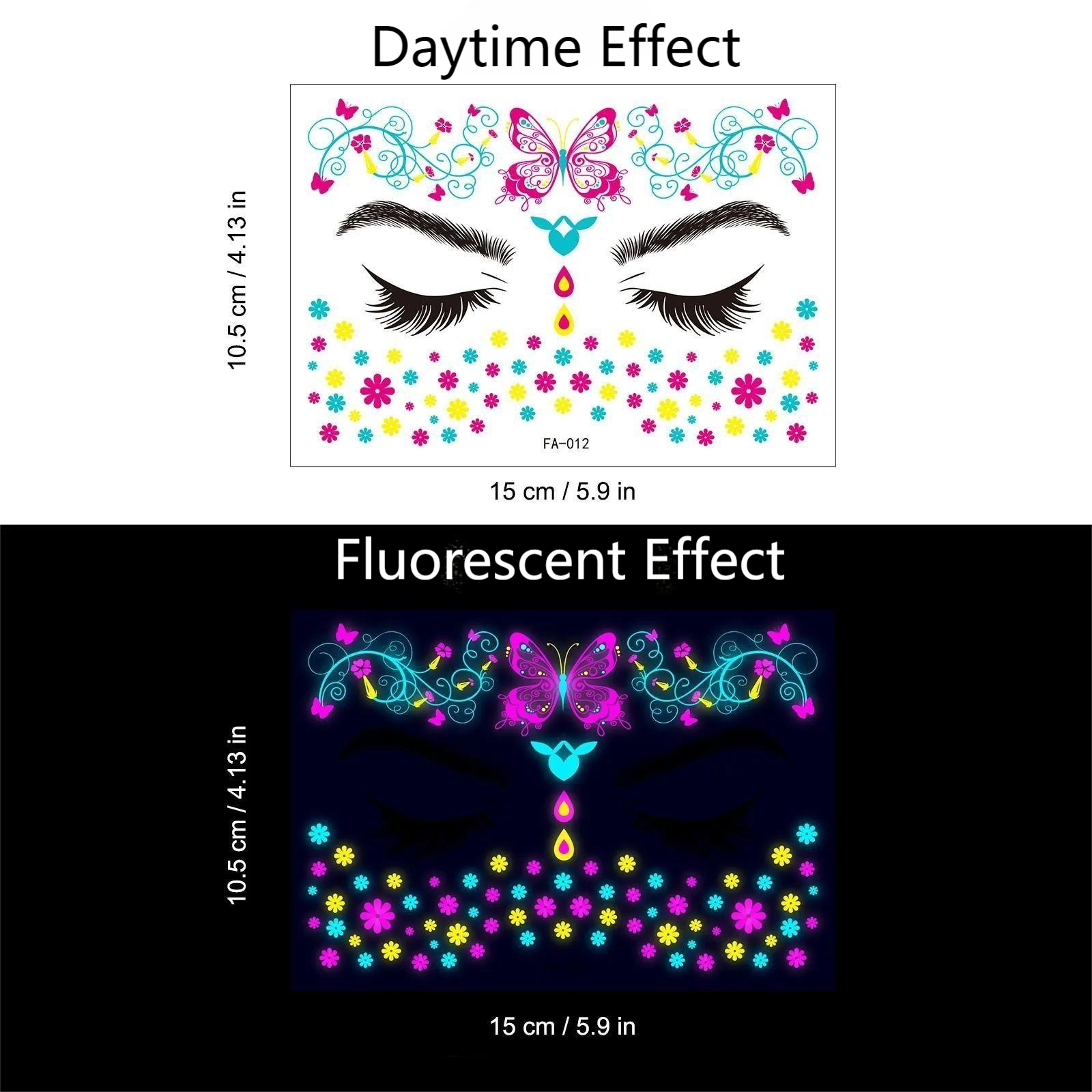 FLUORESCENT WATERPROOF TATTOO STICKERS