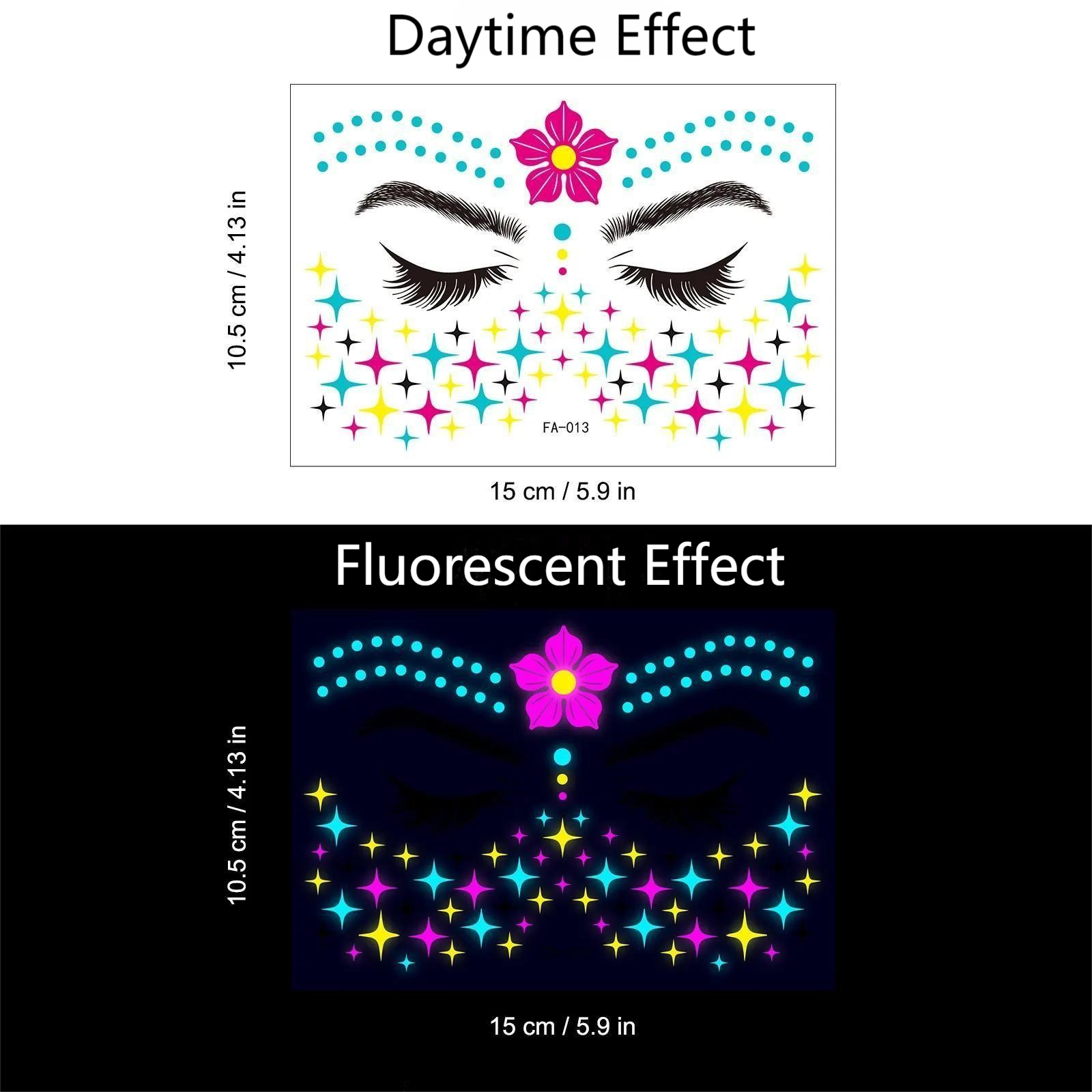 FLUORESCENT WATERPROOF TATTOO STICKERS