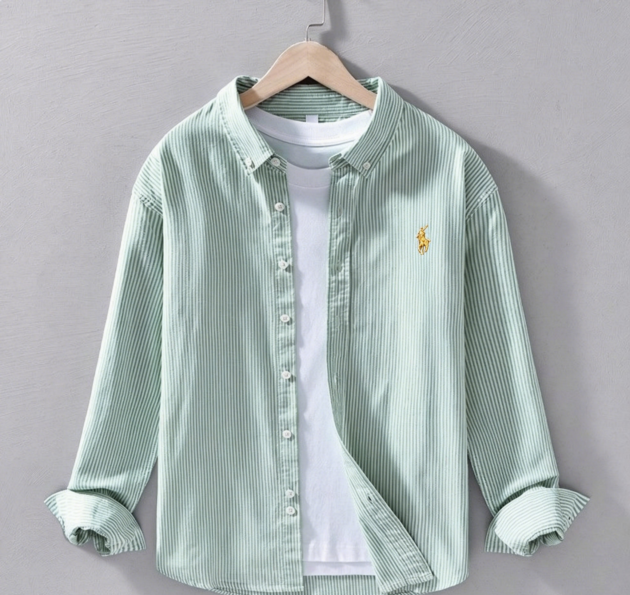 Men's Classic Striped Oxford Long Sleeve Shirt