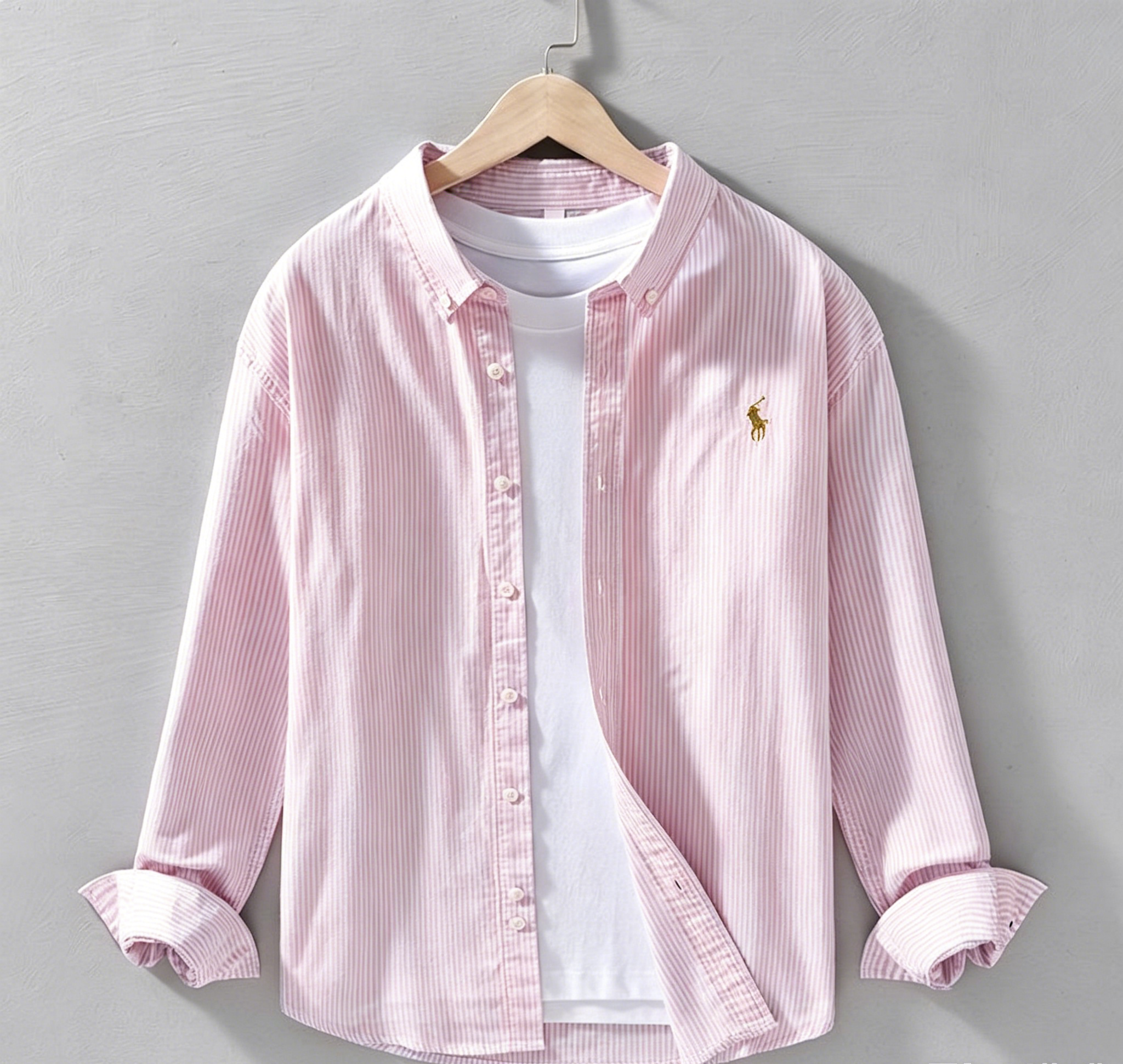 Men's Classic Striped Oxford Long Sleeve Shirt