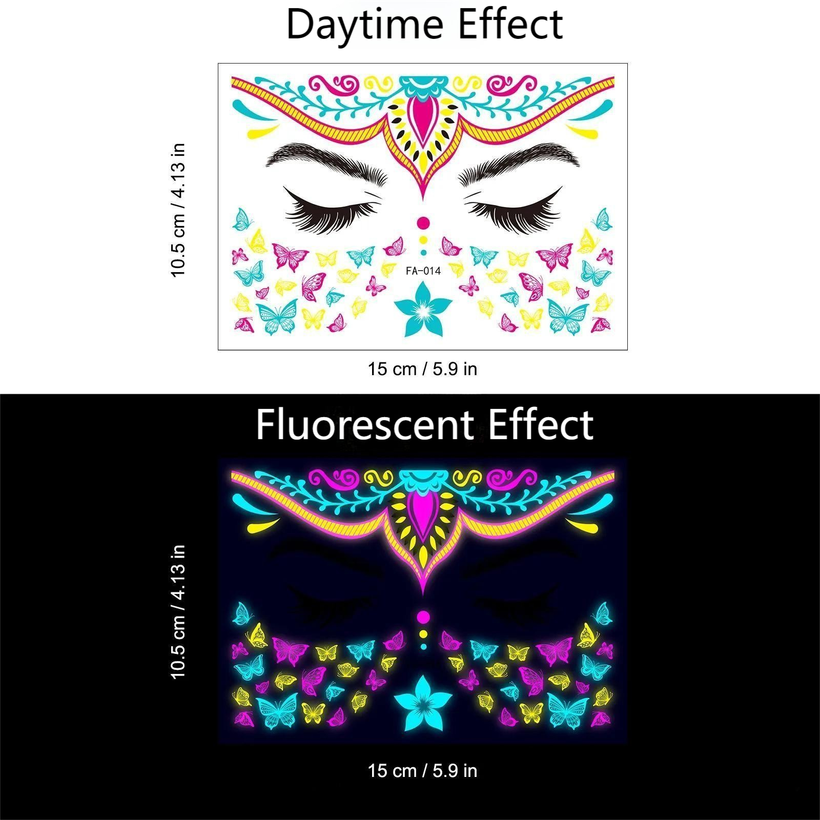 FLUORESCENT WATERPROOF TATTOO STICKERS