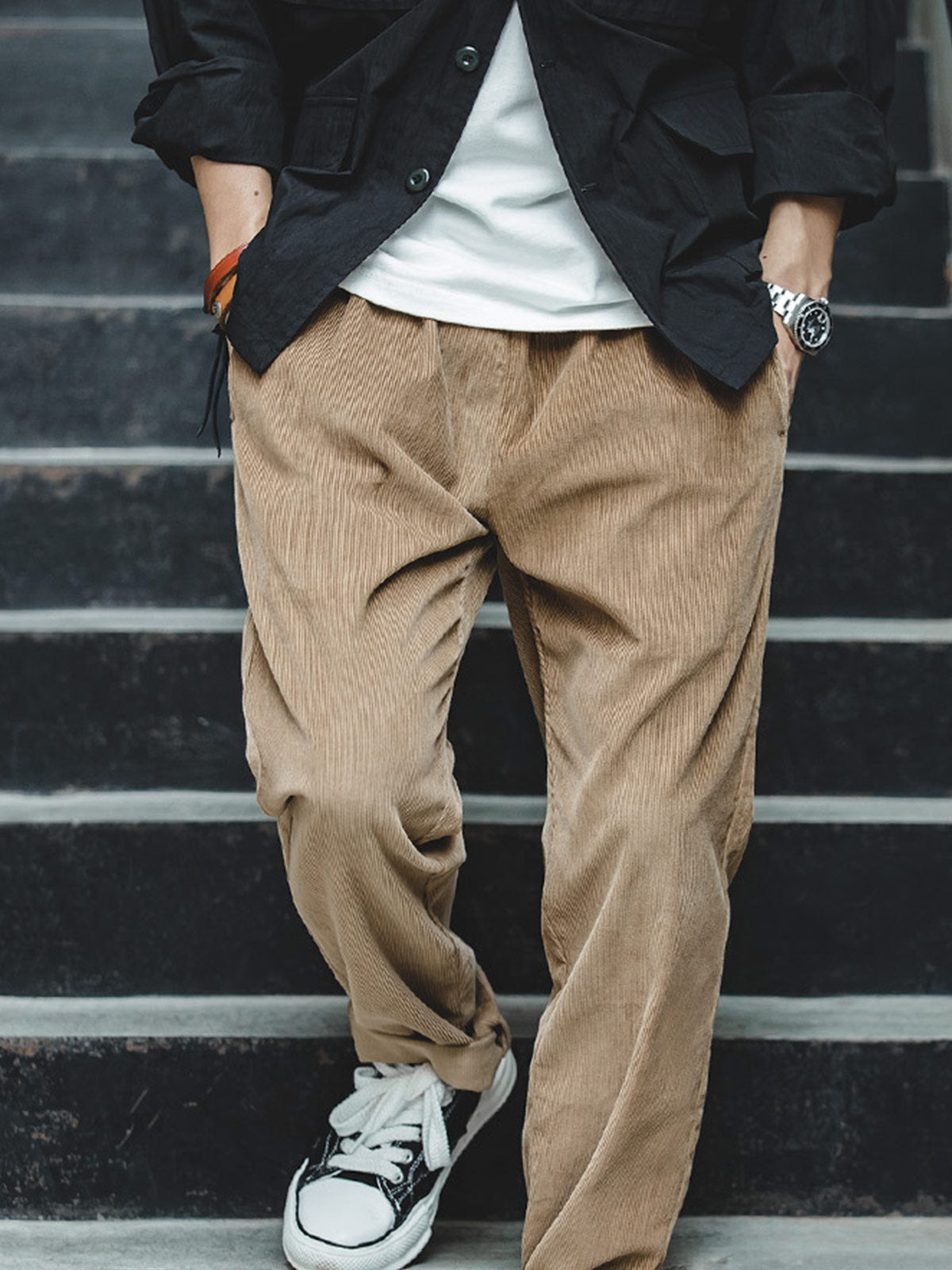 M's Corduroy Relaxed Fit Straight Pants-Zittor