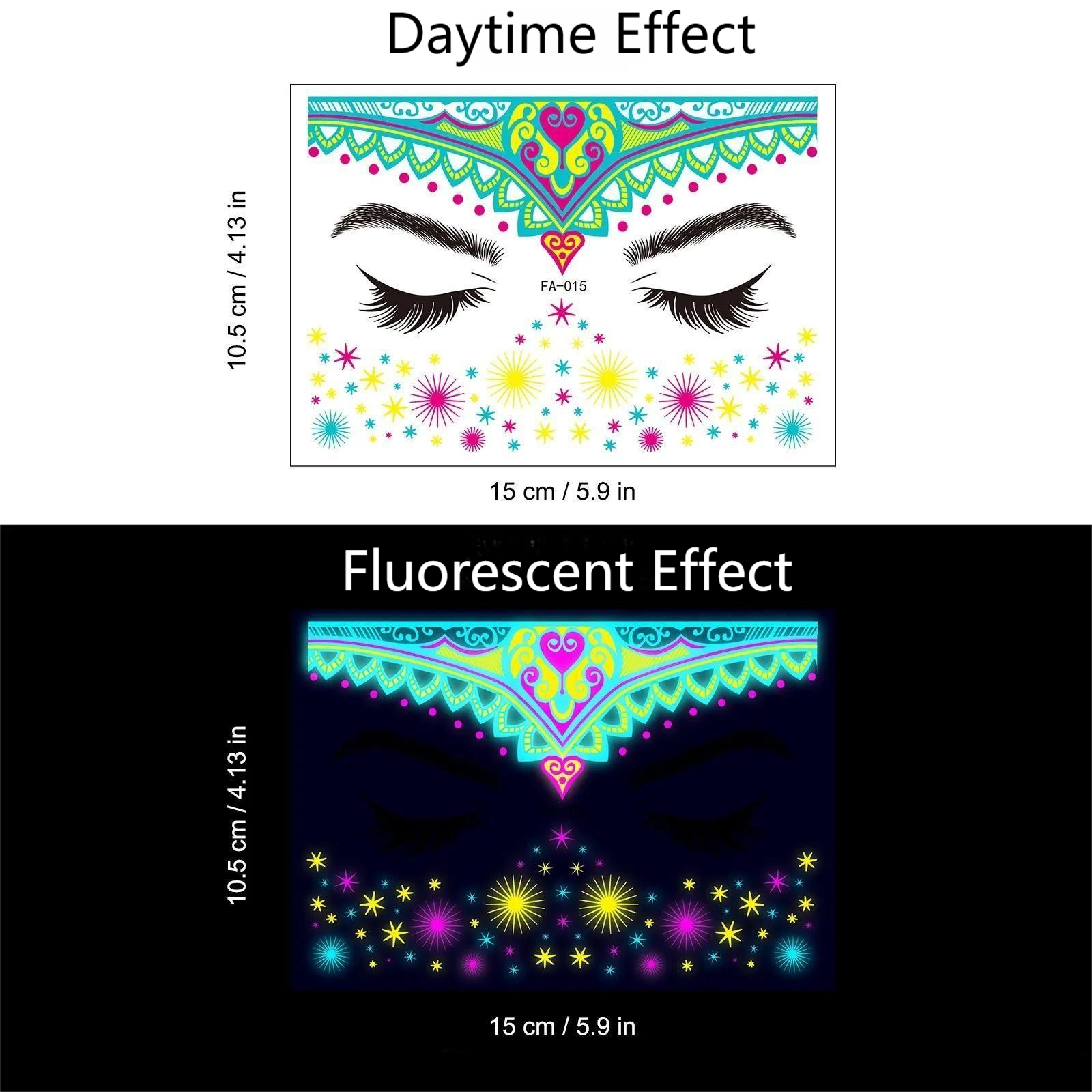 FLUORESCENT WATERPROOF TATTOO STICKERS
