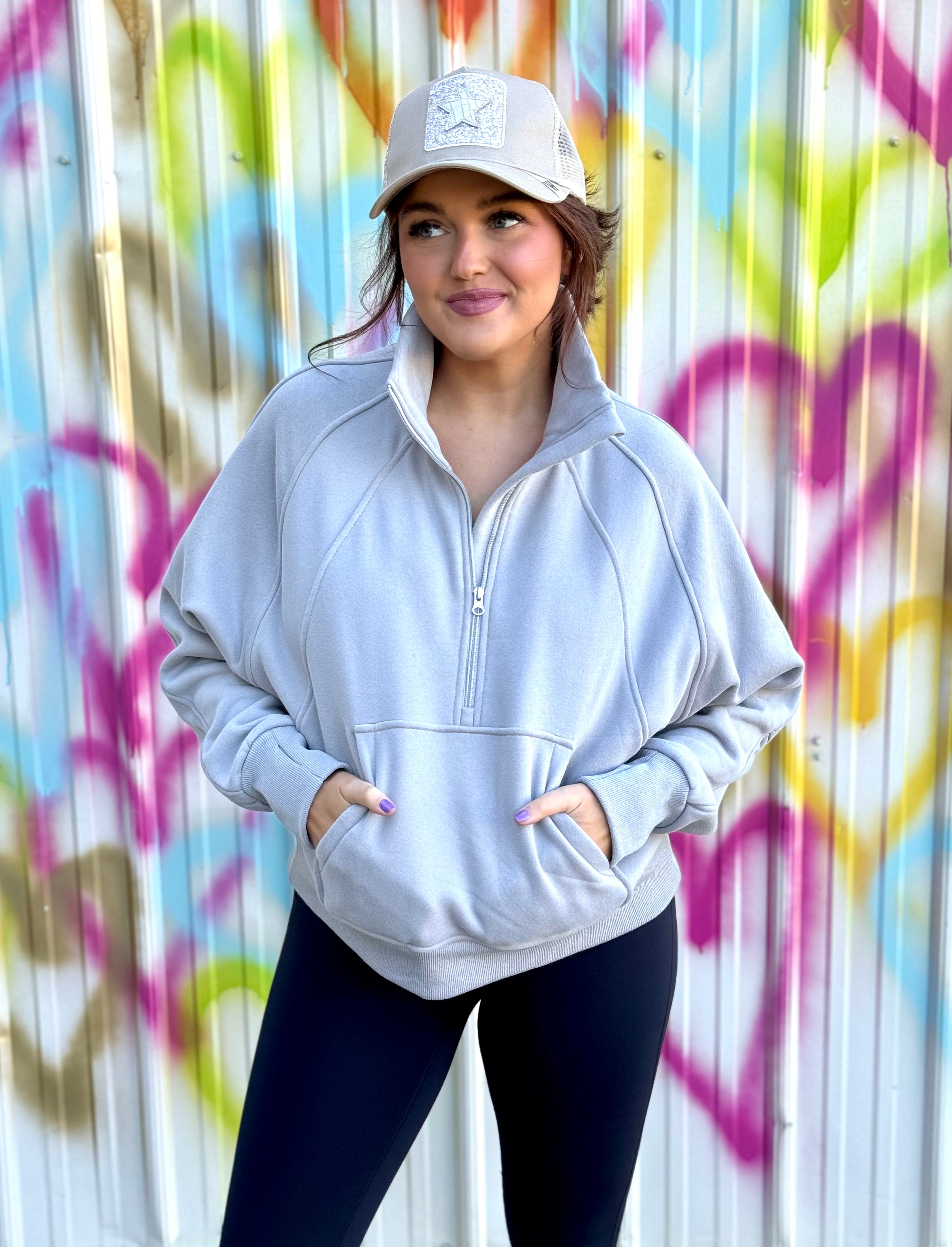 Fleece Lined Lightweight 1/2 Zip Pullover