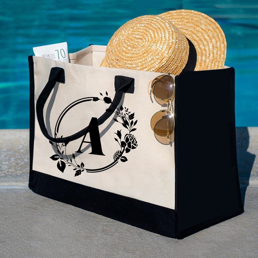 🔥Early Mother's Day Sale 49% OFF🔥Perfect Gift-DIY Letter Canvas Bag Women Hit Color Simple Shoulder Shopping Tote Handbag