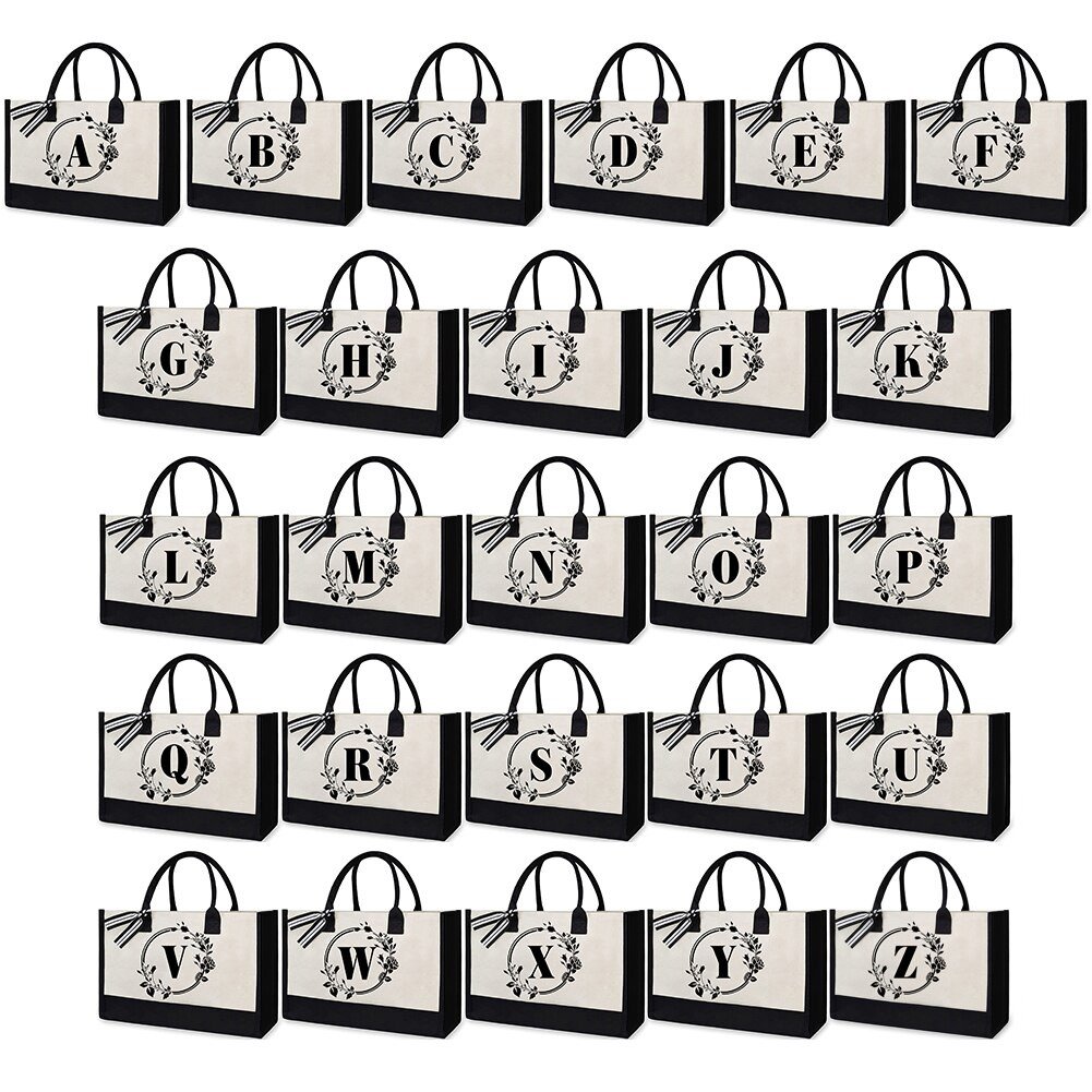 🔥Early Mother's Day Sale 49% OFF🔥Perfect Gift-DIY Letter Canvas Bag Women Hit Color Simple Shoulder Shopping Tote Handbag