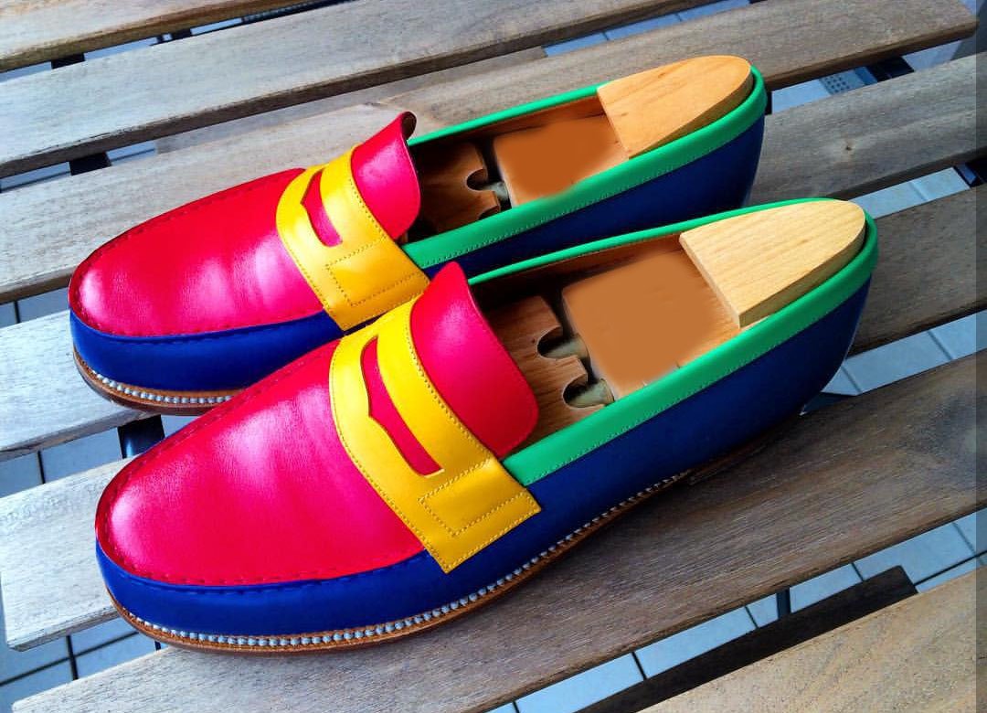 Multi Color Leather Loafer Slip On Dress Shoes-Zittor